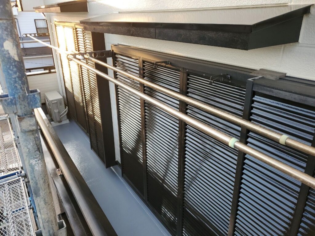 完成したバルコニー防水工事