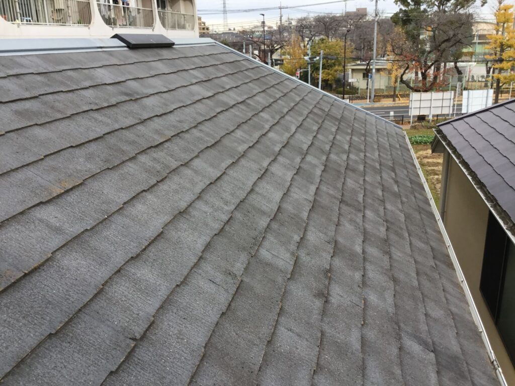 屋根が劣化している様子