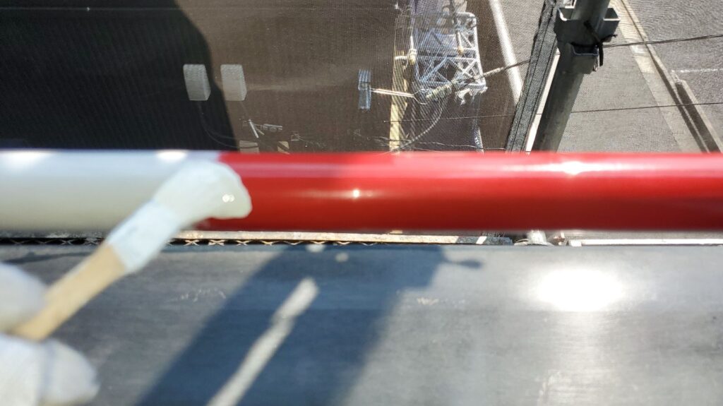 バルコニーの手摺り塗装