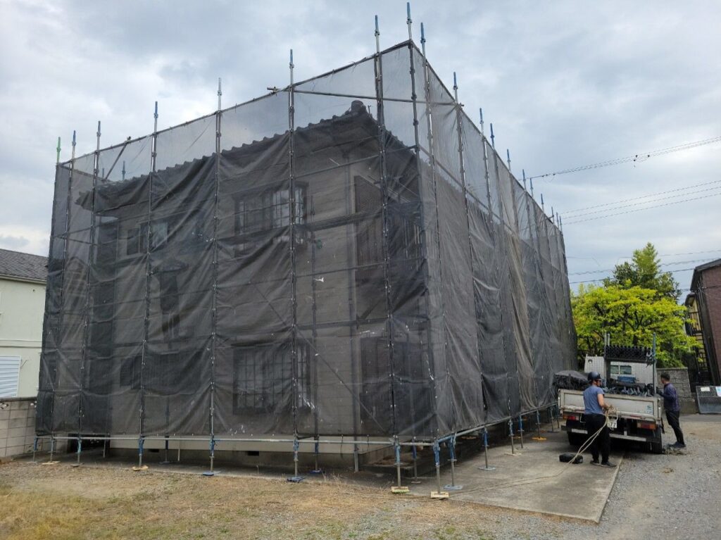 メッシュシートの設置