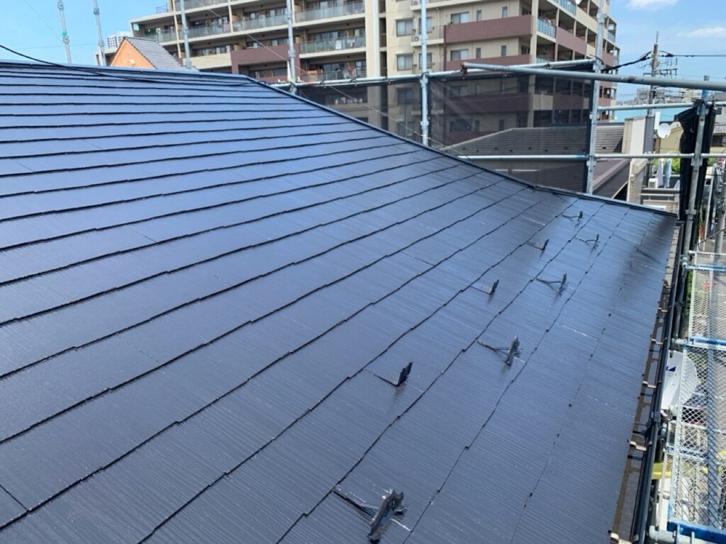 塗装が完成した屋根