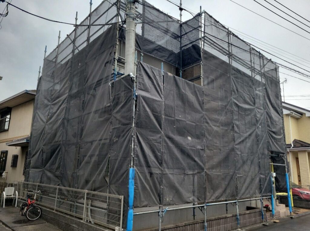 施工中　足場施工