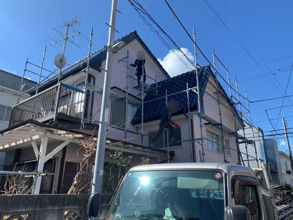 和風住宅の外壁塗装　足場解体